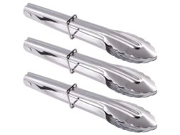 Pinzas de Acero Inoxidable Pequeñas para Servir Comida Ensalada Cocina Barbacoa 3 Piezas