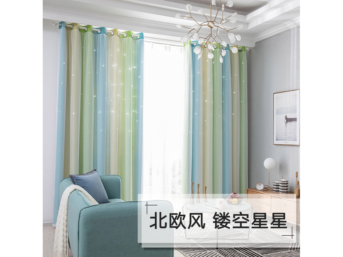 Cortinas Blackout Estrelas S/MARCA para Quarto de Menina