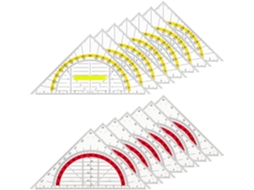 Conjunto De 12 Peças Transferidor/régua Triangular Multifuncional
