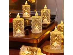 (36 Peças) Velas De Cristal Led Sem Chama Para Iluminação Noturna, Com Baterias Inclusas, Ideais Para Casamentos, Natal E Halloween.