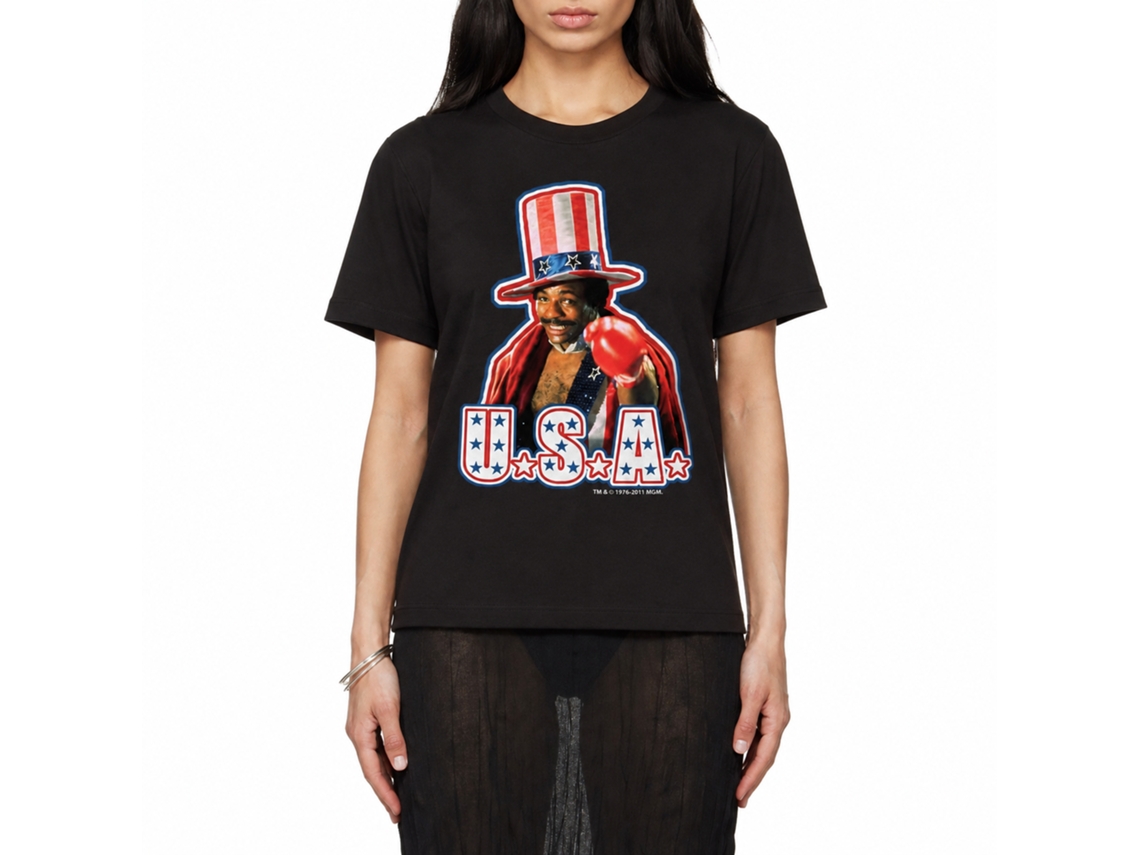 Rockinstone Rocky Movie Usa Black Adult T-shirt Size:xxxl