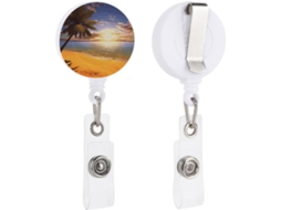 Sunset Palm Porta Crachá Retrátil, Porta Crachá Divertido Enfermeiros Com Clipe, Chaveiro Cartão De