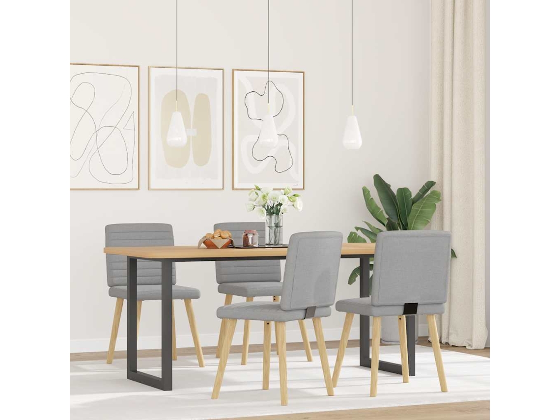 Cadeiras de Jantar 4 Pcs Tecido Cinza Nuvem MAISON EXCLUSIVE