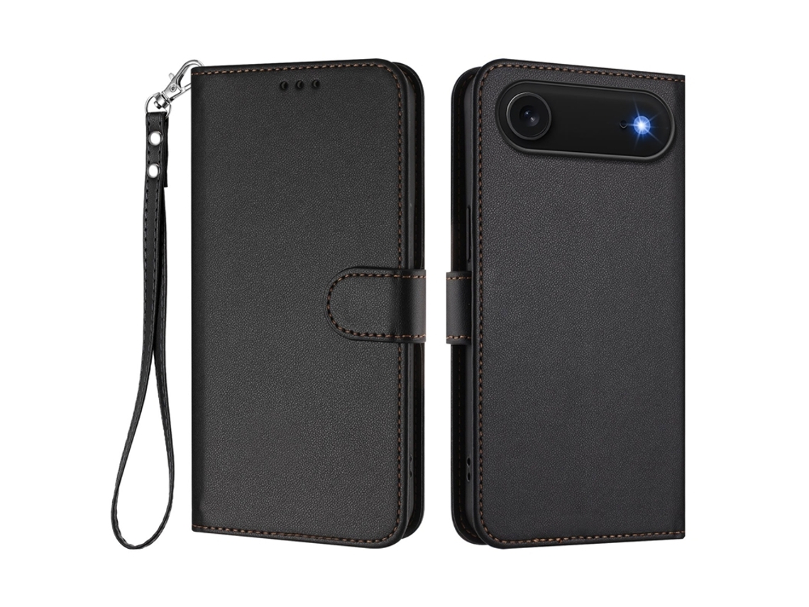 Capa Carteira De Couro Para Iphone Air Com Alça De Pulso