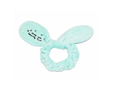 Tiara de pelúcia cosmética com orelhas de coelho verde menta da Dr.