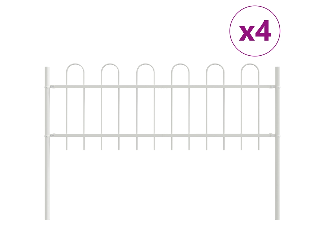 Painéis De Cerca De Jardim Minimalistas Para Exteriores Vidaxl Branco Aço Revestido A Pó (170 X 3.5 X 110 Cm)