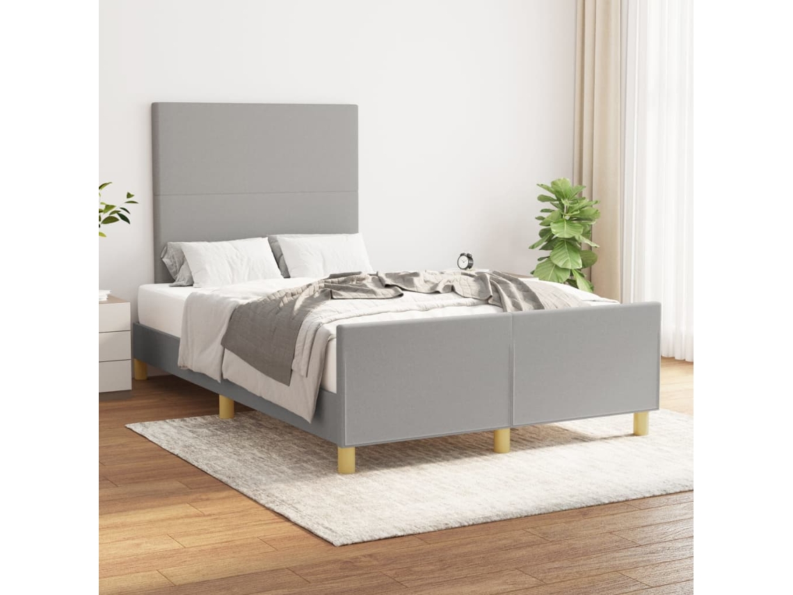 Vidaxl Estrutura De Cama Sem Colchão Cinza Claro Tecido