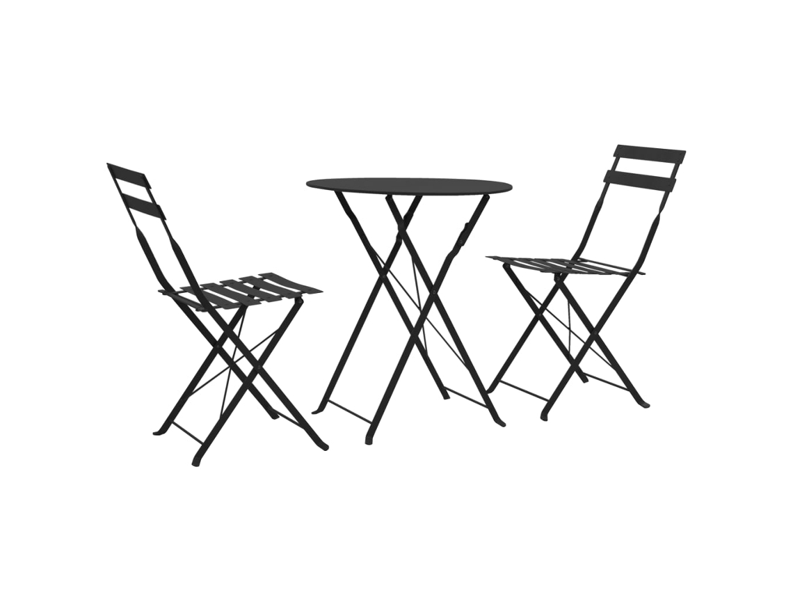 Bistro Set, Bistro Sets Vidaxl Preto Aço (n/a)