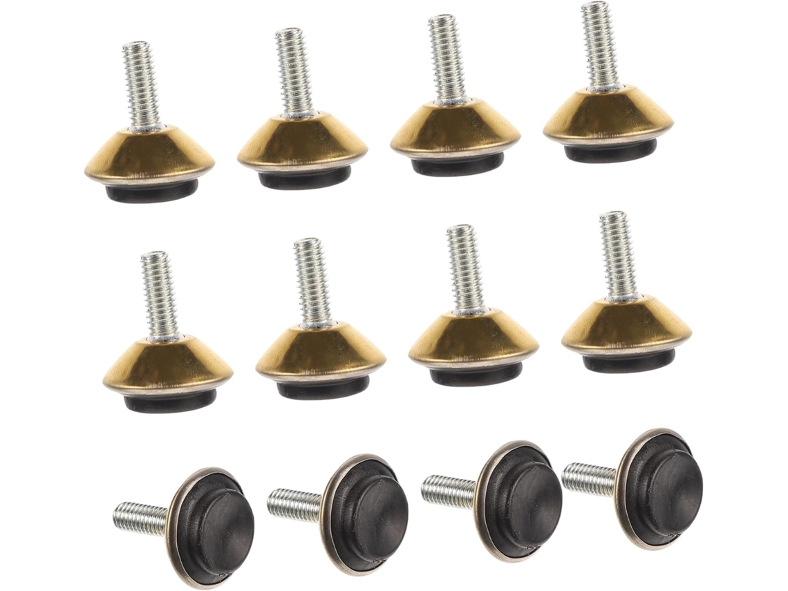 Nuobesty Conjunto De 12 Pés Niveladores Ajustáveis Para Móveis Com Deslizadores Metálicos Giratórios, Pés Resistentes