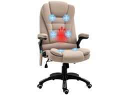 Cadeira de Escritório Ergonômica com Aquecimento e Massagem, Controle Fio, Bege ZENCORE SERVICES