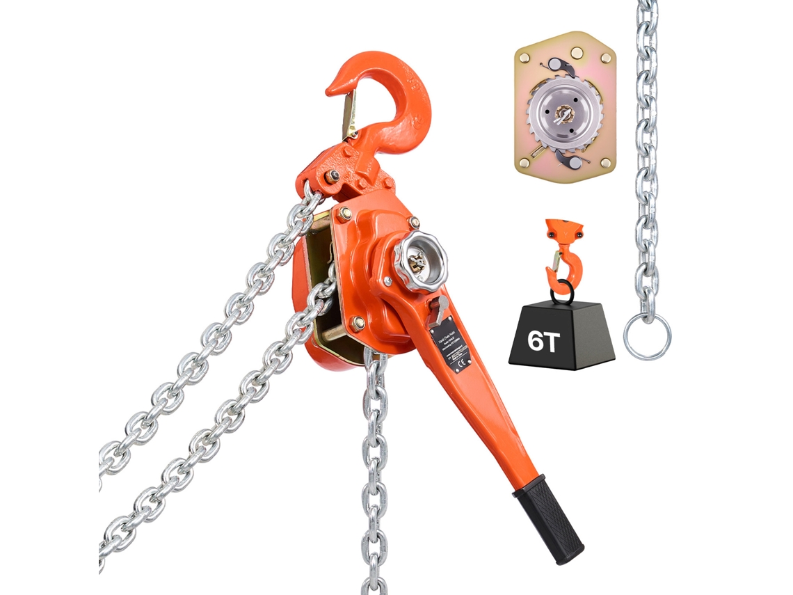 Guincho de corrente manual 6 T com ganchos giratórios S/MARCA