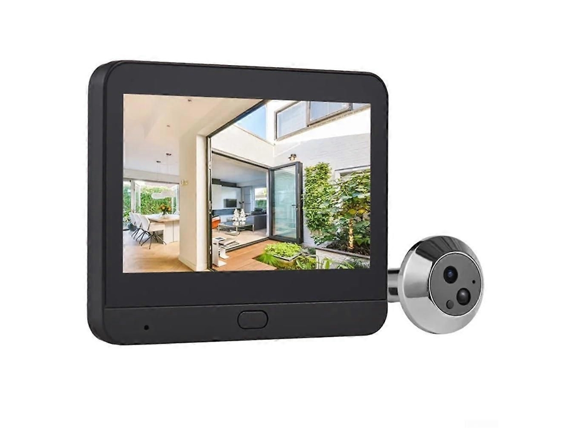 Campainha Inteligente Com Câmera, Resolução Hd 1080p, Tela De 3 Polegadas, Alertas De Movimento E Visão Noturna Para Segurança Em Apartamentos