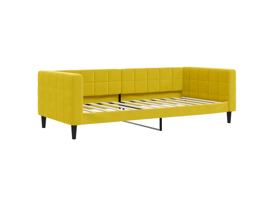 Day Bed, Day Beds Vidaxl Amarelo Veludo (90 X 200 Cm)