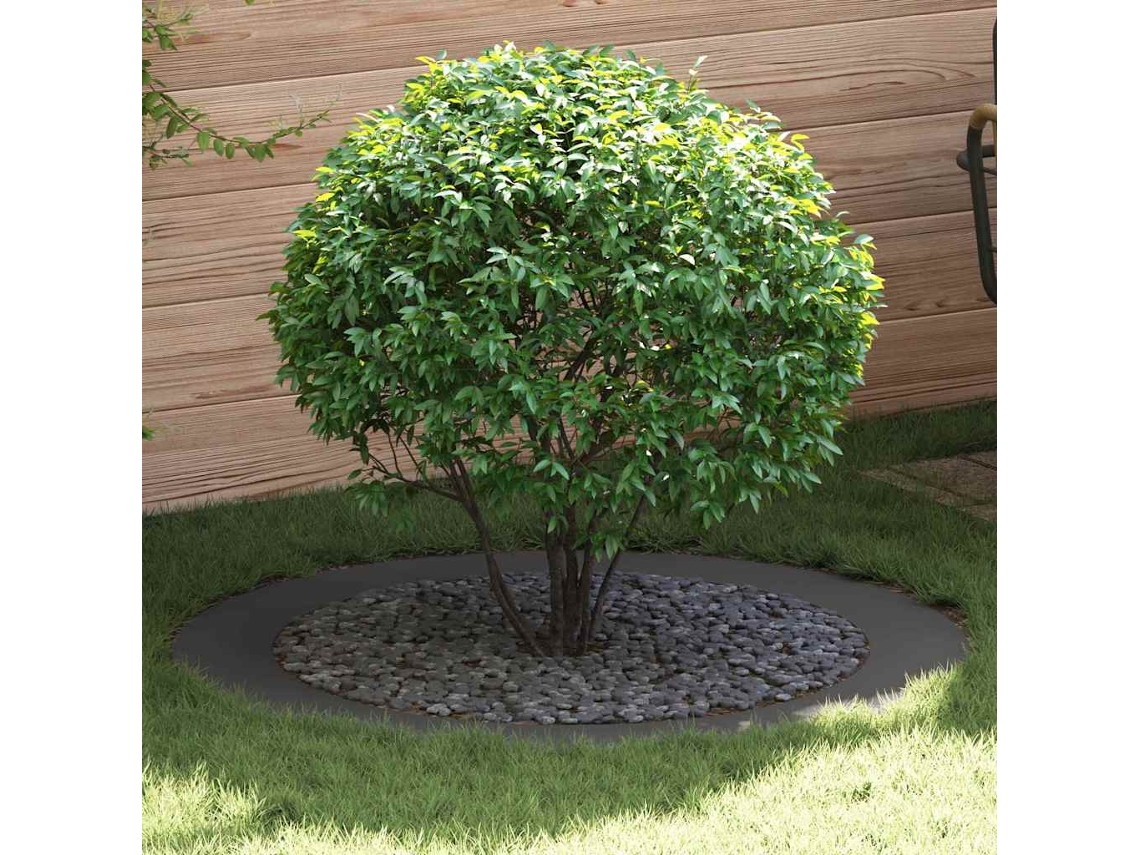 Vidaxl Adequado Para Anéis De Árvore Planos 5 Unid. Preto Ø90/120 Cm