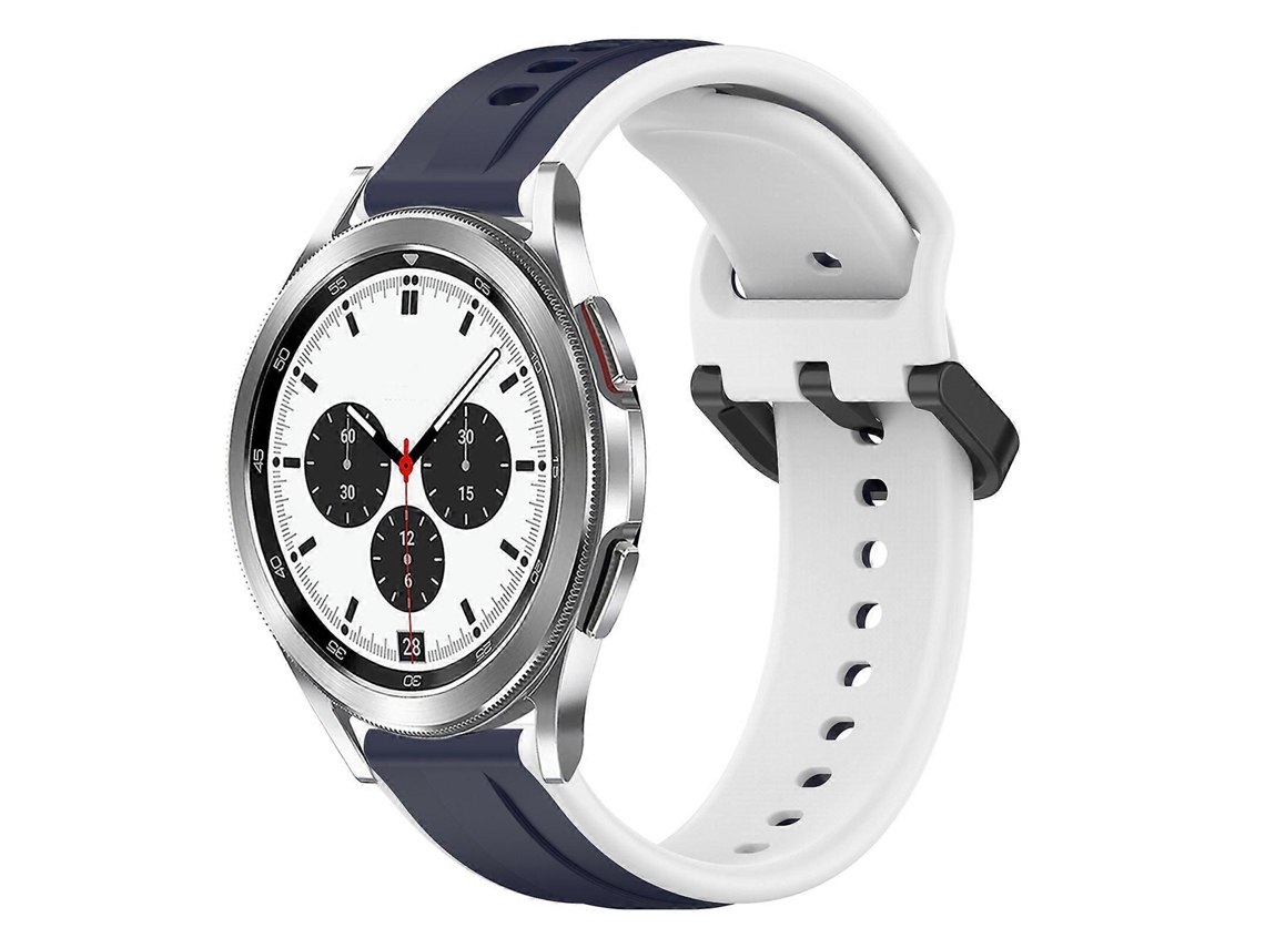 Pulseira De Silicone Bicolor Com Formato Convexo De 20 Mm Para Samsung Galaxy Watch 4 Classic.