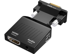 Conversor HALINUIA Vga Hdmi (preto com Audio)
