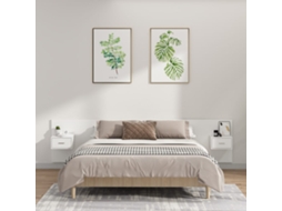 Vidaxl Cabeceira Cama + Armários Madeira Processada Branco