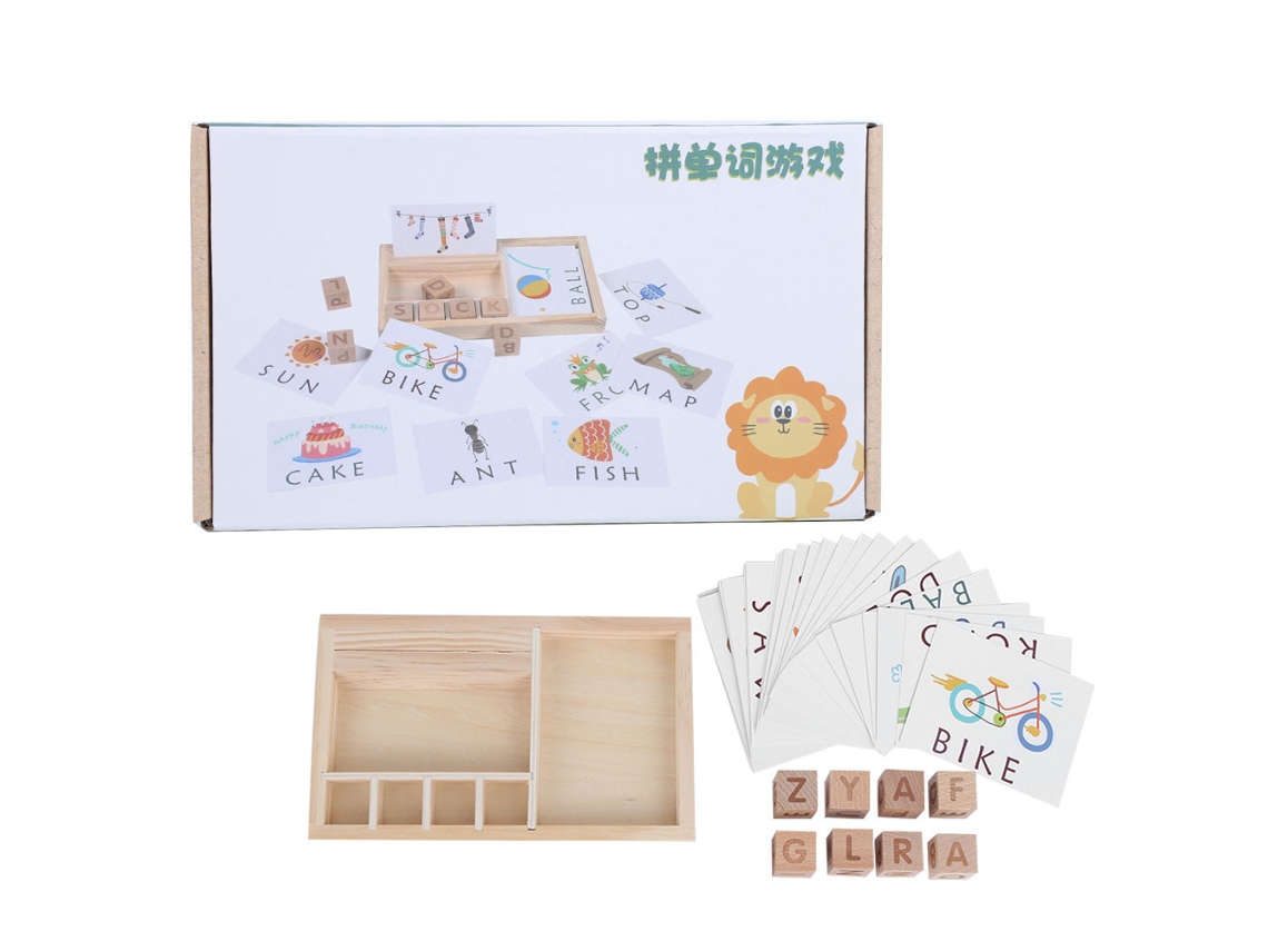 Brinquedo De Construção Com Letras Do Alfabeto Para Bebê -educativo Em Madeira