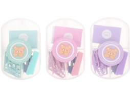 Kit de grampeador de mesa Shineofi, com clipes de papel de plástico reutilizáveis, ideal para decoração escolar e