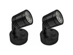 Lâmpada De Chão Led 3w 6000k Luz Natural Ajustável Ângulo De Iluminação 2 Peças Preta Para Veículos Dc 12v