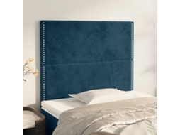 Vidaxl Cabeceira Azul Escuro 100x5x118/128 Cm Veludo