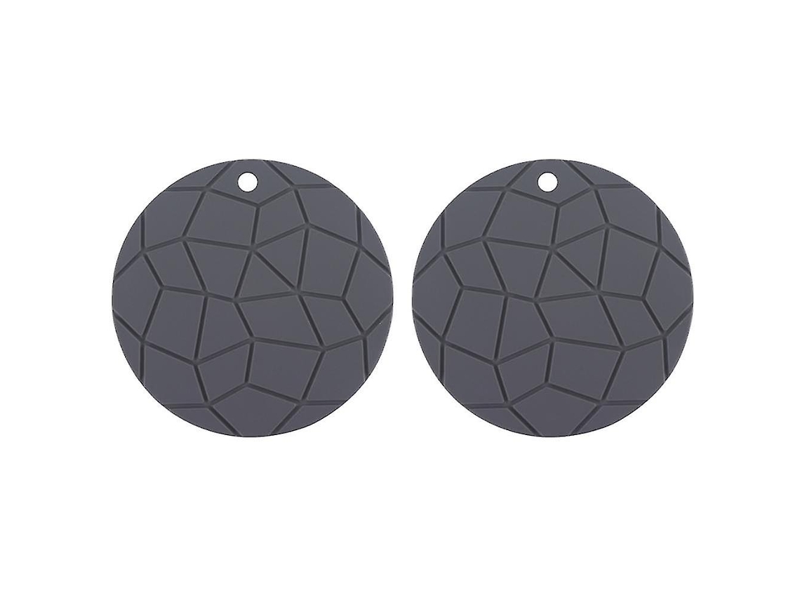 Luvas de Silicone Cinza Geométricas, Posavasos Redondos, Protetores Contra o Calor, 2 Unidades