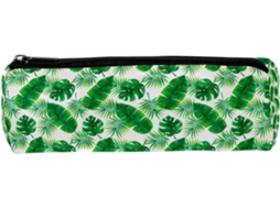 Estojo Lápis Com Estampa De Folha Verde Tropical, Porta Lápis, Organizador De Mesa, Nécessaire Escola E