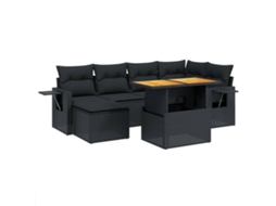 Garden Sofa Set, Garden Sofa Sets Vidaxl Preto Rattan / Vime (n/a)