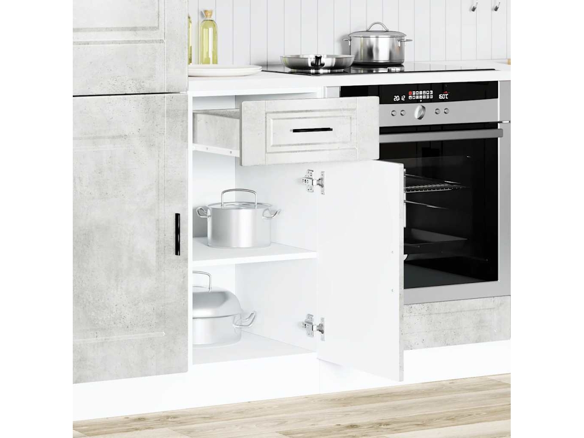 Vidaxl Armário Base Cozinha Porto Derivados Madeira Cinzento Cimento