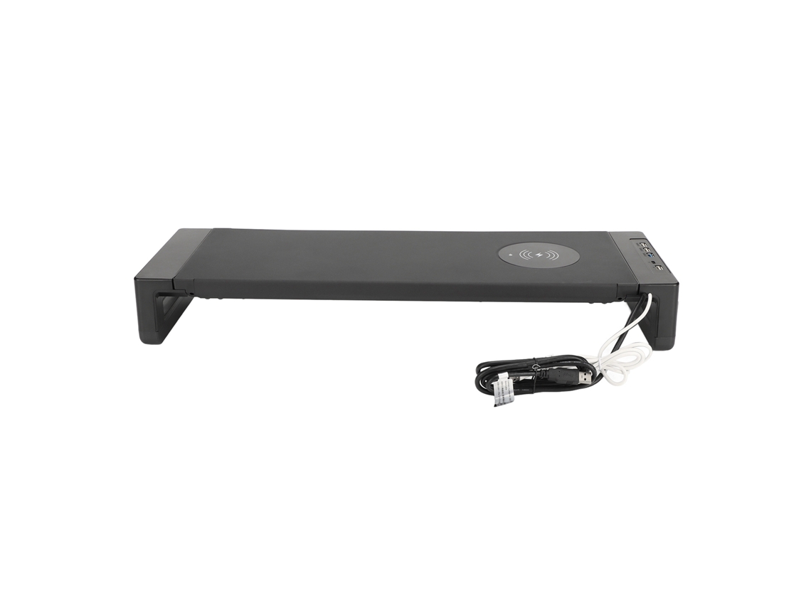 Suporte Para Monitor Strong Charging Com 3 Portas Usb, 2 Portas De Carregamento, Elevador Multifuncional Com Gaveta Cor Preta