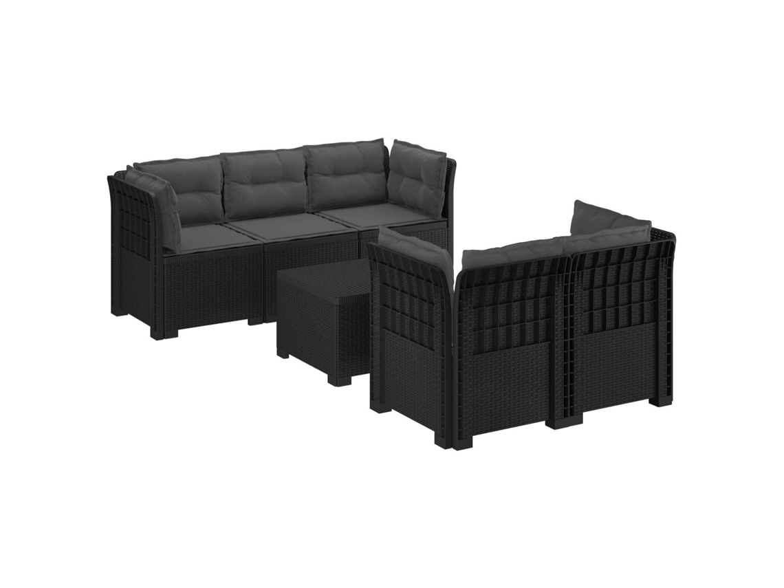 Maison Exclusive - Sofá De Jardim De 5 Pessoas Com Almofadas Visual De Rattan Pp