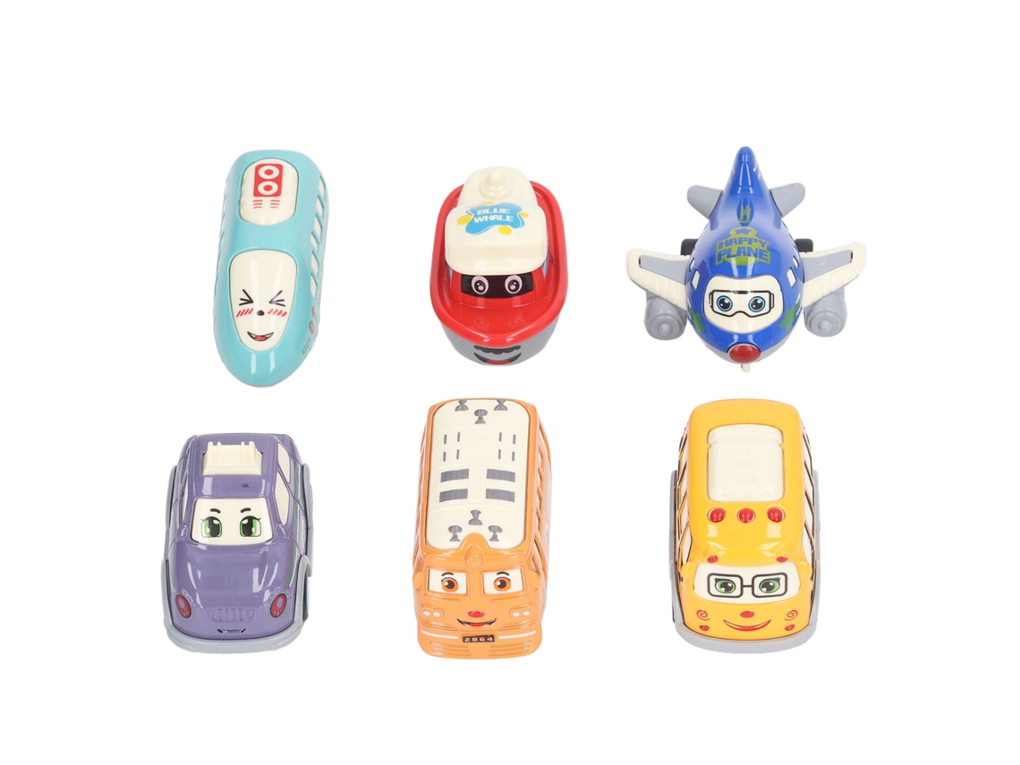 Mali 6pcs Conjunto de Carrinhos de Brinquedo com Mola Estilos Diversos Metal Cute para Crianças