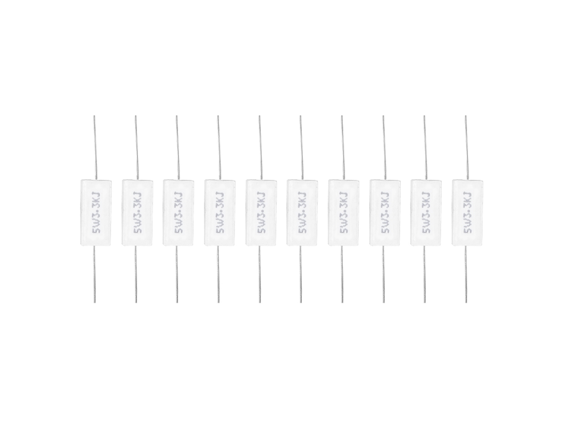 Resistor De Cimento 5w 3.3kr 10pcs Resistência De Potência ±5% Componentes Eletrônicos