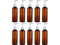 Nuobesty Pacote Com 10 Frascos Dispensadores De Plástico Marrom De 100ml Para Shampoo E Loção, Ideais Para Viagem