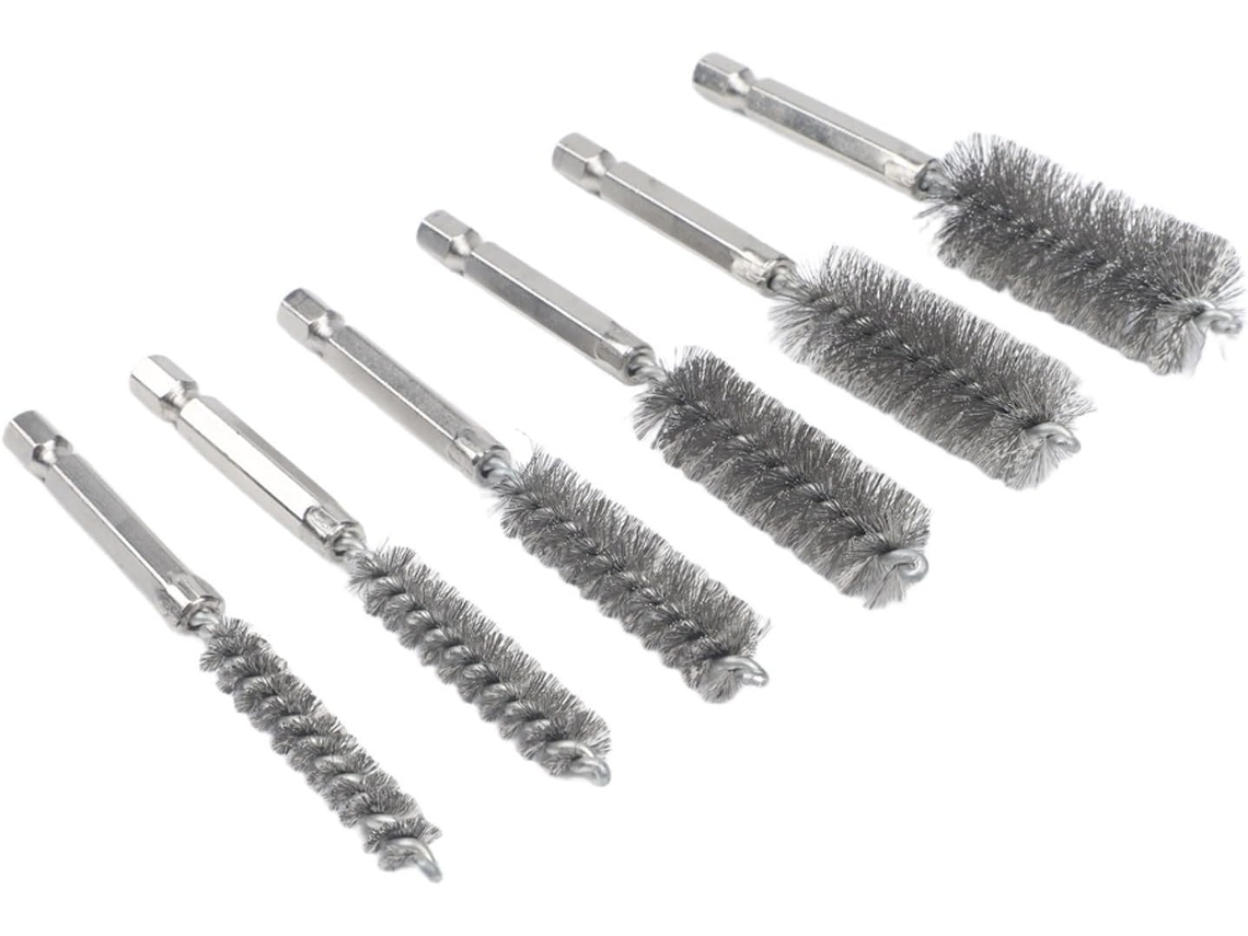 Conjunto De 6 Escovas Aço Inoxidável Para Furadeiras, Acessório Para Remoção De Ferrugem, Escovas De Limpeza Com