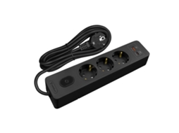 Multiplicador SELDUR G3Th22S 3 Tomadas Tipo F + Interruptor Usb A+C Carga Rápida 20W Preto Cabo 2M