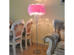 Abajur De Chão Com Penas E Cristais, Modelo Fofo Em Branco E Rosa, Moderno E Romântico, Ideal Para Leitura Ao Lado Da