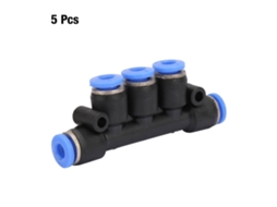5 Way Conexão Rápida Push In Fitting Manifold Pneumático 4mm Od Tubo Aço Premium 5pcs