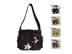 Bolsa de compras AQUAFORGE de nylon, tecido, padrão floral, grande, boêmio