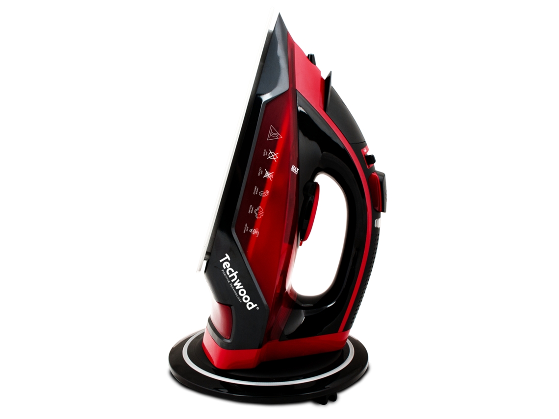 Tfs-246 Ferro de Engomar Ferro a Seco e a Vapor Base de Cerâmica 2400 W Preto Vermelho TECHWOOD