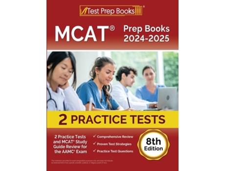 Livro MCAT Prep Books 2024-2025 2 Practice Tests and MCAT Study Guide Review for the AAMC Exam 8th Edition de Joshua Rueda (Inglês)