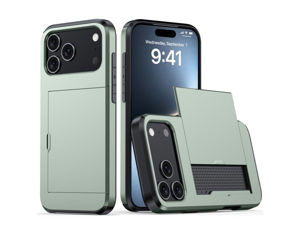 Capa Protetora À Prova De Choque Para Iphone 17 Pro - Compartimento Para Cartão