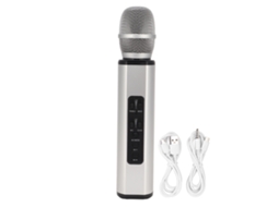 Mali microfone Sem Fio Bluetooth K6 Portátil com Alto falante para Karaokê Pc Smartphones Prata