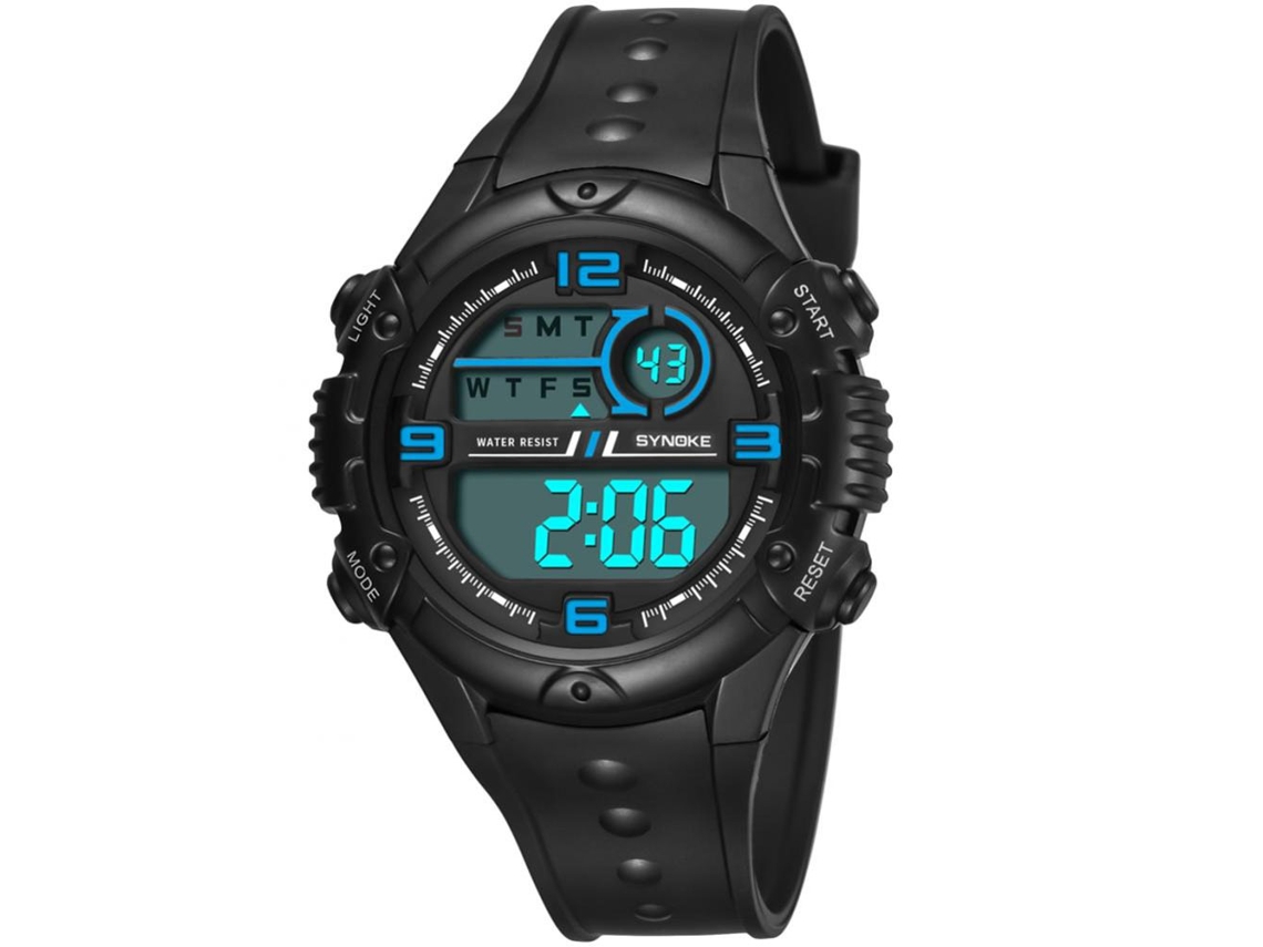 Reloj Eletrônico Deportivo Para Estudiantes Synoke Impermeable Con Luminosidad (negro Azul)