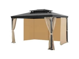 Cortina De Privacidade Para Gazebo Vevor 284 X 284 X 204 Cm Para Áreas Exteriores, Caqui