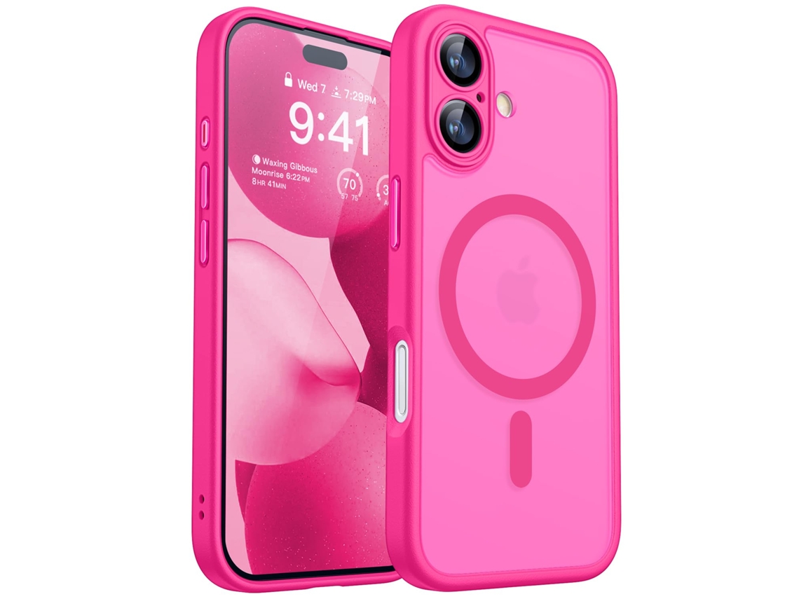 Capa Magnética Para Iphone 17 (6,3 Polegadas), Capa Protetora À Prova De Choque, Rosa Claro.