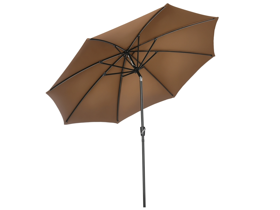 Guarda-sol De Jardim Com Manivela E Telhado Inclinável E, Para Pátio, Exterior De Terraço Ø300x252 Cm Marrom