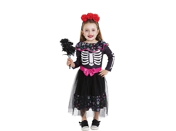 Fato de Catrina rosa com cinto para bebé e menina