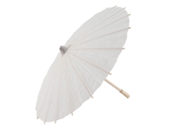 Guarda chuva de Papel Branco Decorativo Parasol para Decoração Escolar e Fotos 40cm | S/MARCA