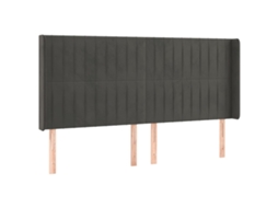 Cabeceira de Cama com Abas Veludo Cinzento Escuro MAISON EXCLUSIVE (183x16x118 cm)